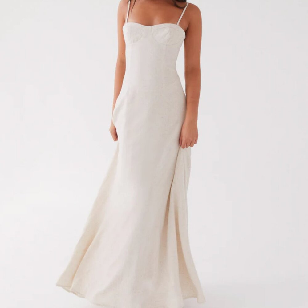 Peppermayo - Angelina Linen Maxi Dress - Oatmeal
